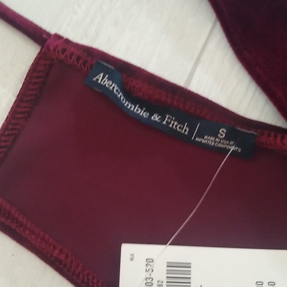 Ambercrombie & Fitch Deep Rich Cranberry Velvet Racerback Tank NWT S/M - Picture 2 of 10
